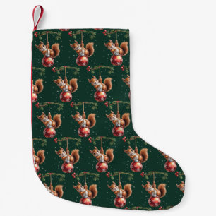 Squirrel Christmas Winter Snowflake Winter Holiday Small Christmas Stocking