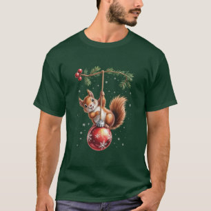 Squirrel Christmas Winter Snowflake Winter Holiday T-Shirt