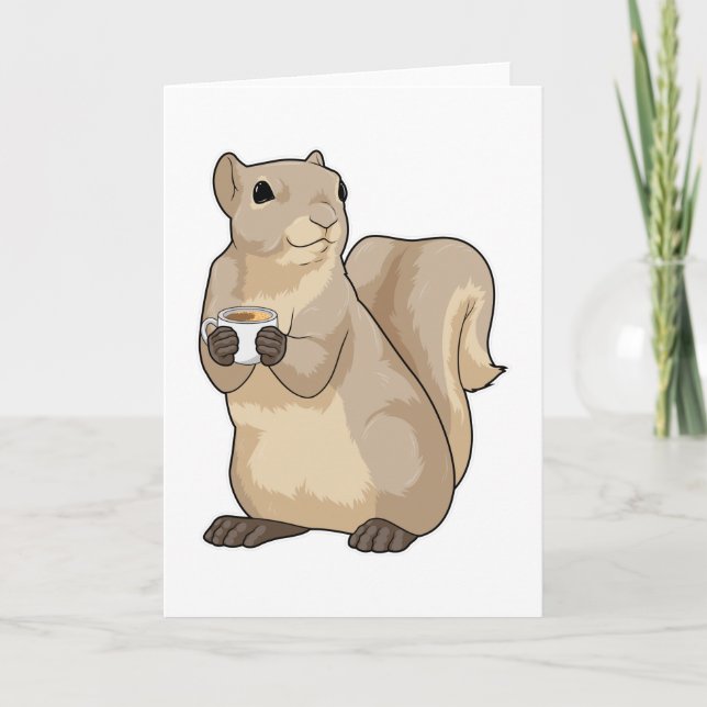 Squirrel Coffee Cup Card (Front)