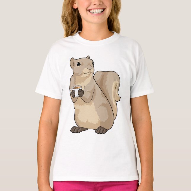 Squirrel Coffee Cup T-Shirt (Front)