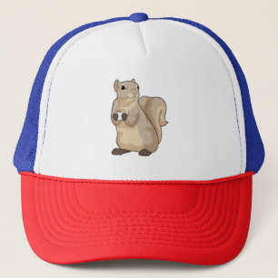 Squirrel Coffee Cup Trucker Hat