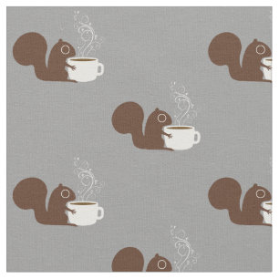Squirrel Coffee Lover Fabric