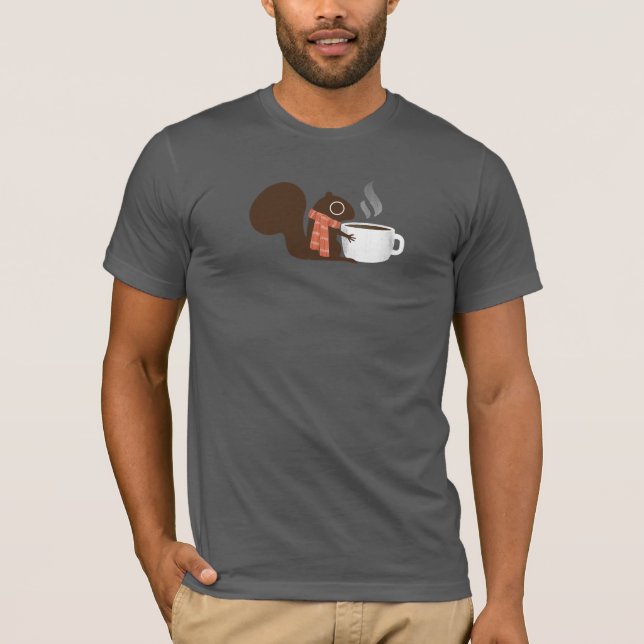 Squirrel Coffee Lover | Fun Animal Lover's T-Shirt (Front)