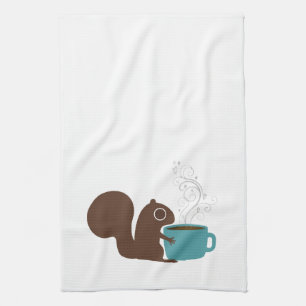 Squirrel Coffee Lover   Fun Animal Lover's Tea Towel