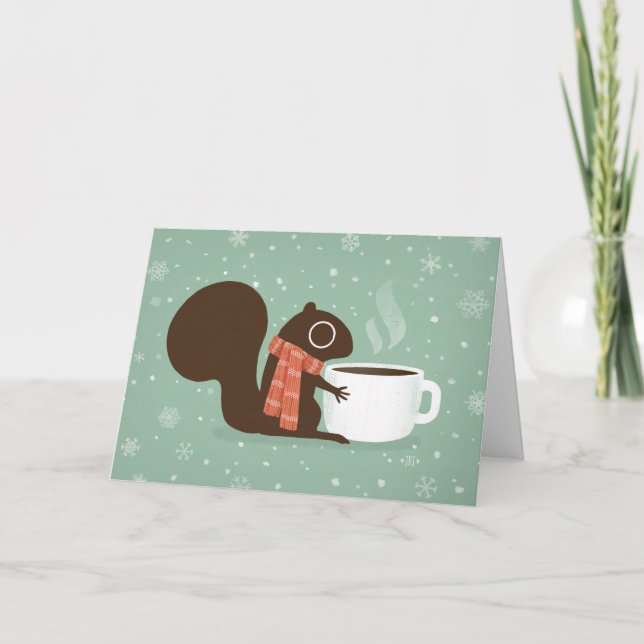 Squirrel Coffee Lover Woodland Winter Holiday Xmas (Front)
