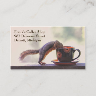 Squirrel Coffee Shop or Cafe Business Cards