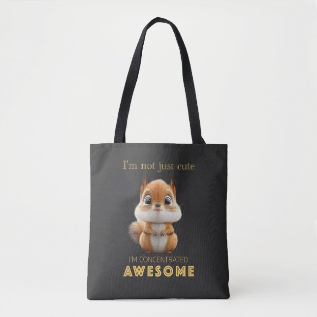 Squirrel Concentrated Awesome Cute Adorable Funny  Tote Bag (Front)