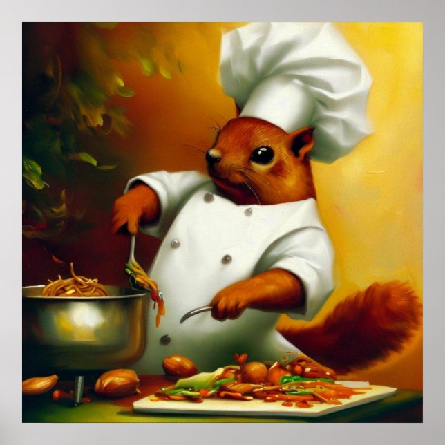 Squirrel Cooking Stir Fry Poster (Front)