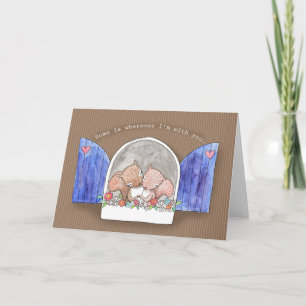 Squirrel couple cute anniversary Valentine love  Card