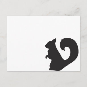 Squirrel critter woodland silhouette graphic postcard