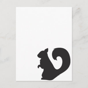 Squirrel critter woodland silhouette graphic postcard