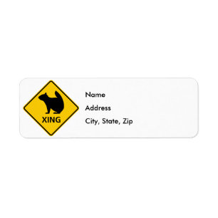 Squirrel Crossing Highway Sign Return Address Label