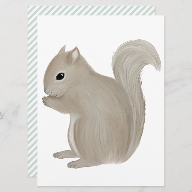 Squirrel, cut out invitation (Front/Back)