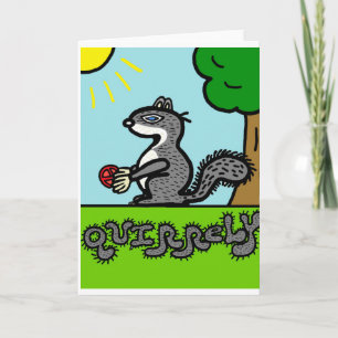 Squirrel cute cartoon blank greeting card