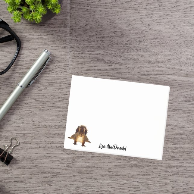 Squirrel cute funny name monogram post-it notes (Creator Uploaded)