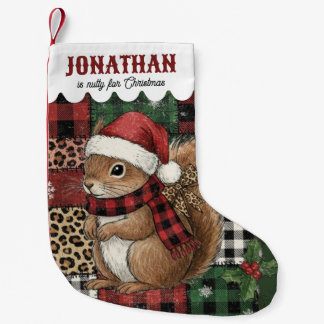 Squirrel Cute Kids Children Custom Name Boy Girl Small Christmas Stocking