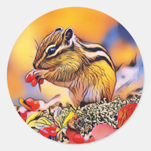 Squirrel Digital Art Painting Sticker