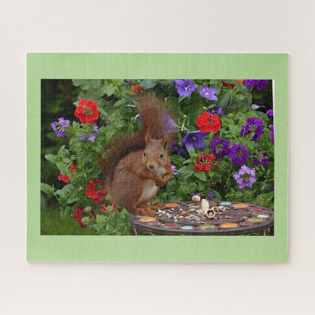 Squirrel Dining in Garden Jigsaw Puzzle (Horizontal)