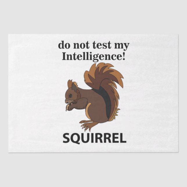 Squirrel Do Not Test My Intelligence Squirrel Tissue Paper (Front)