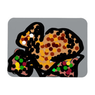 Squirrel dot art magnet