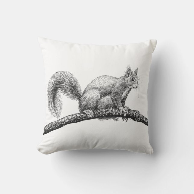 Squirrel drawing cushion (Front)