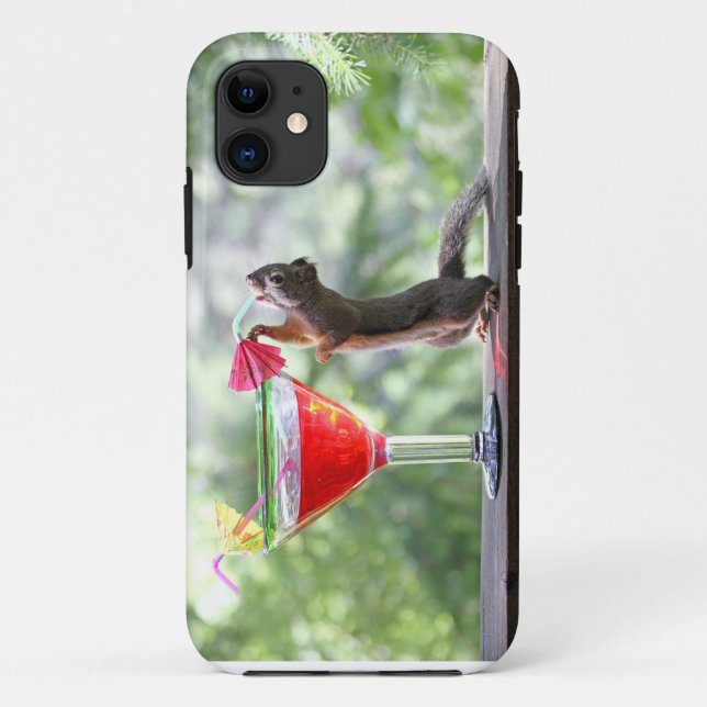 Squirrel Drinking a Cocktail at Happy Hour Case-Mate iPhone Case (Back)