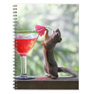 Squirrel Drinking a Cocktail at Happy Hour Notebook