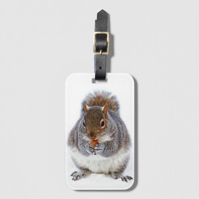 Squirrel Eating a Nut Photo Luggage Tag (Front Vertical)