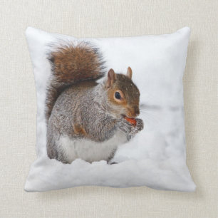 Squirrel Eating a Nut Throw Cushion