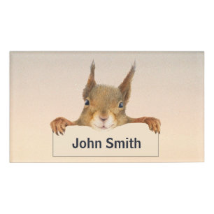 Squirrel Face Custom Text Name Tag