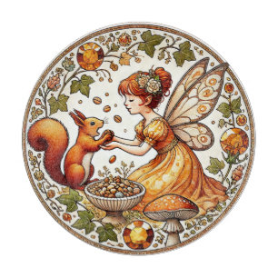 Squirrel Fairy Illustration                        Cutting Board