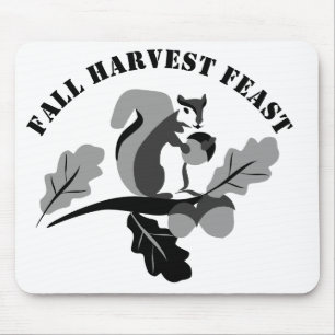 Squirrel Fall Harvest Feast Mouse Pad