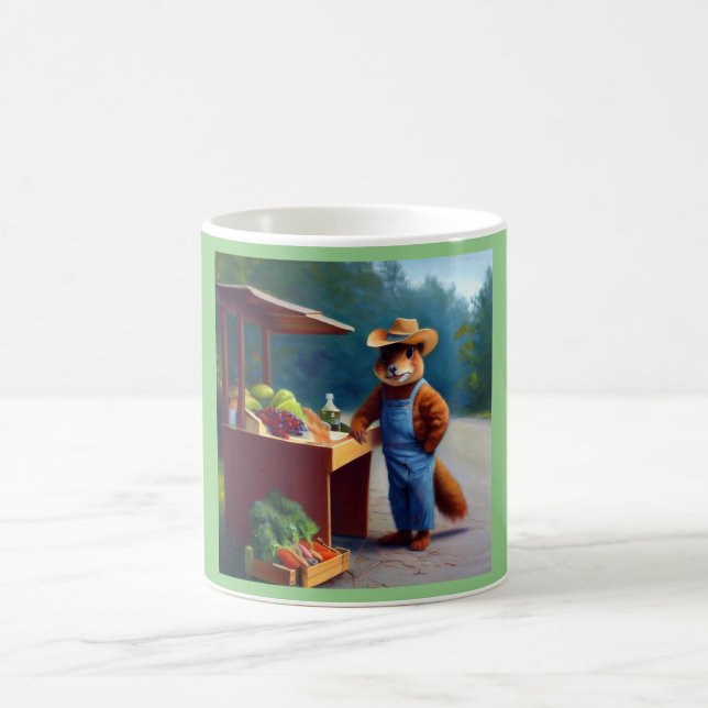 Squirrel Farmer Roadside Stand Coffee Mug (Center)