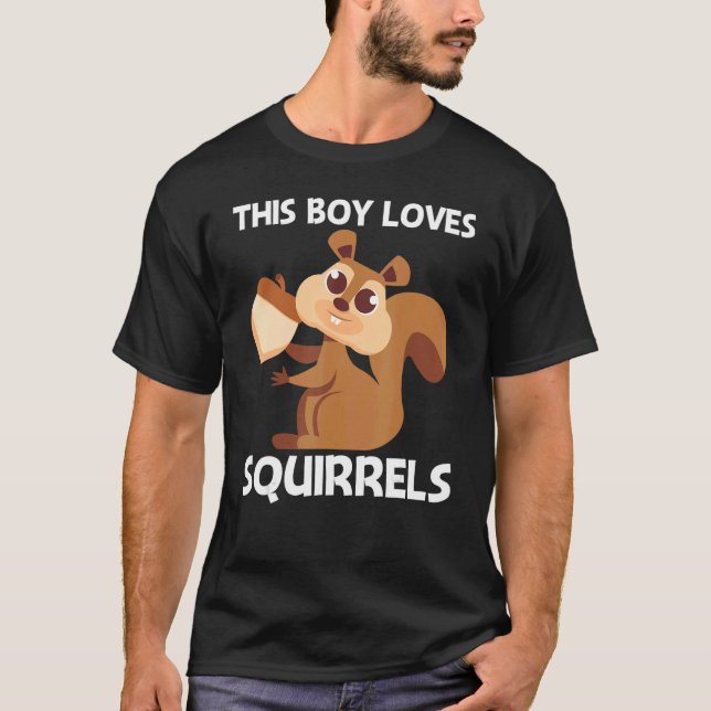 Squirrel For Boys Kids Rodent Forest Animal T-Shirt (Front)