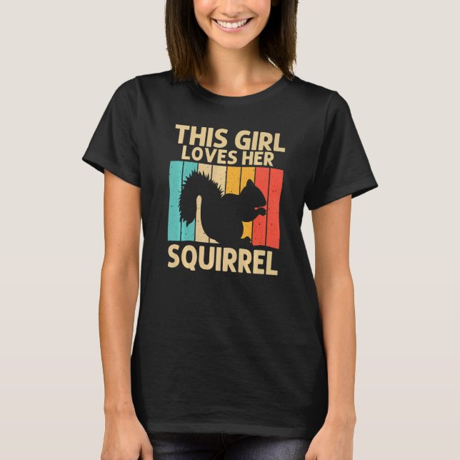 Squirrel For Girls Kids Squirrel  Chipmunk 80s  1 T-Shirt (Front)