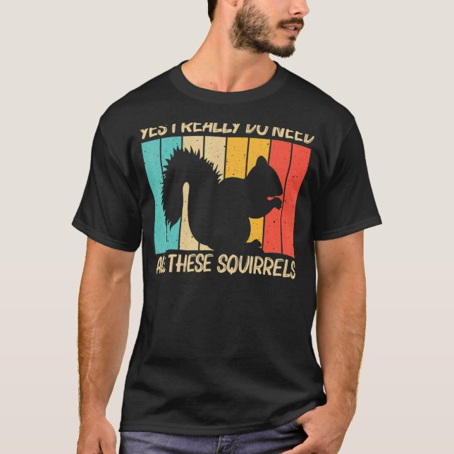 Squirrel For Men Women Squirrel  Chipmunk 80s T-Shirt (Front)