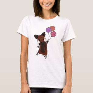Squirrel Forest Animal Flies Balloons T-Shirt