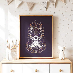 Squirrel Forest Animal Squirrel Wall Print