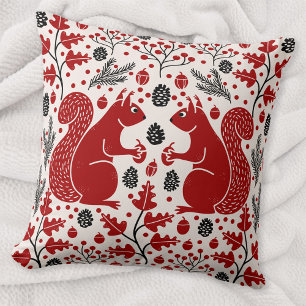 Squirrel Forest Woodland Cushion