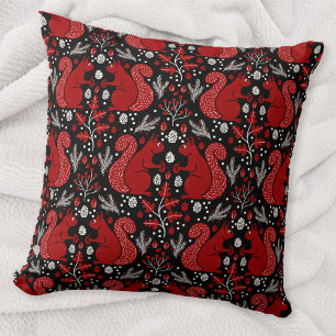 Squirrel Forest Woodland Pattern Cushion