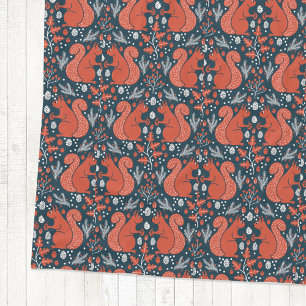 Squirrel Forest Woodland Pattern Fleece Blanket