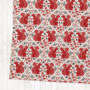 Squirrel Forest Woodland Pattern Fleece Blanket