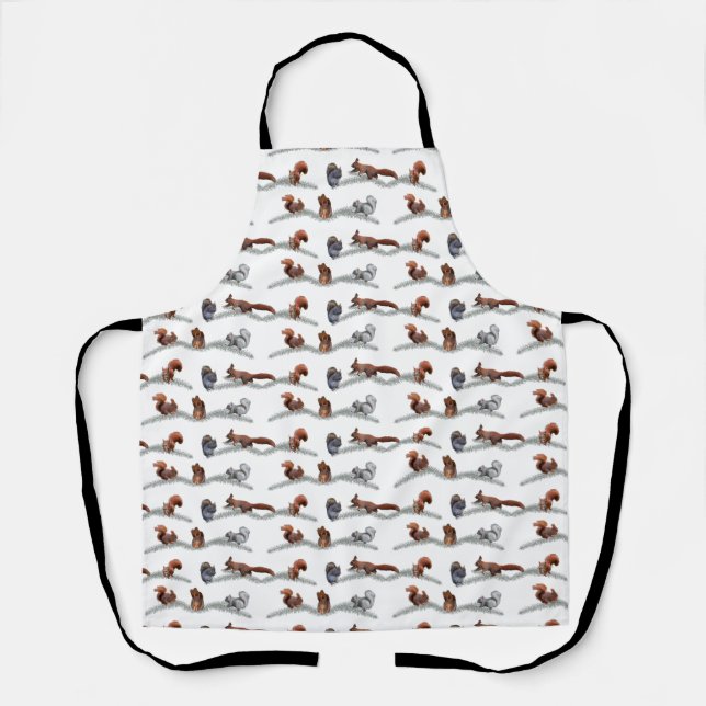 Squirrel Frenzy All Over Print Apron (Front)