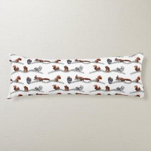 Squirrel Frenzy Body Pillow (choose colour)