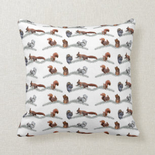 Squirrel Frenzy Pillow (choose colour)