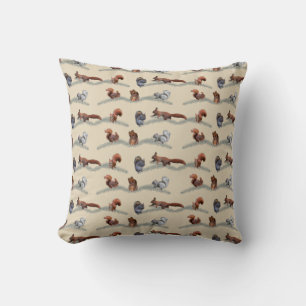 Squirrel Frenzy Pillow (Cream)