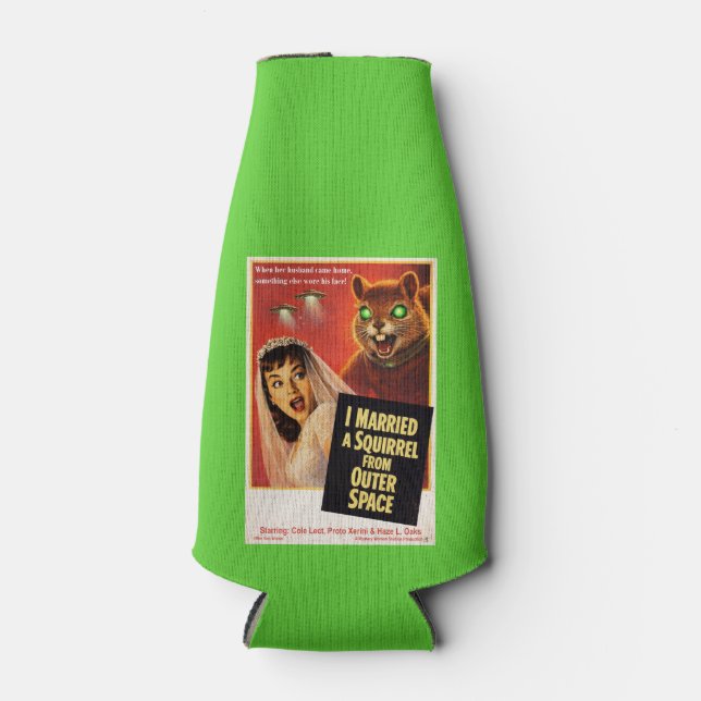 Squirrel from Outer Space Bottle Cooler (Front)