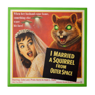 Squirrel from Outer Space Ceramic Tile