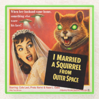 Squirrel from Outer Space Glass Coaster