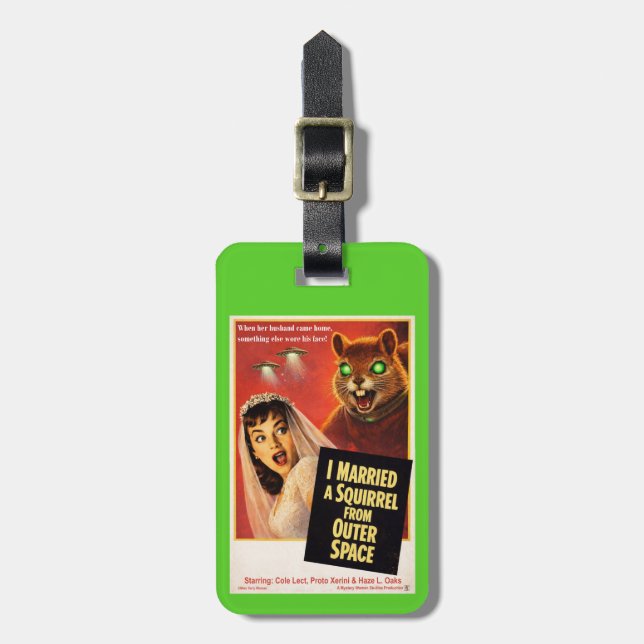 Squirrel from Outer Space Luggage Tag (Front Vertical)